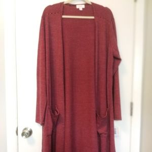 Lularoe NWT XL Pink&Black Striped Sarah MSRP: $70